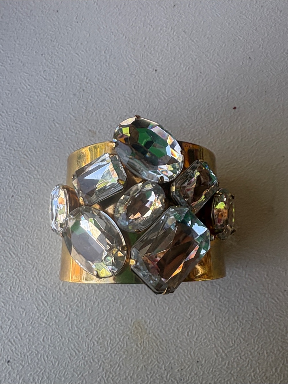 Banana Republic Gold-Tone Crystal Cluster Cuff Bracelet